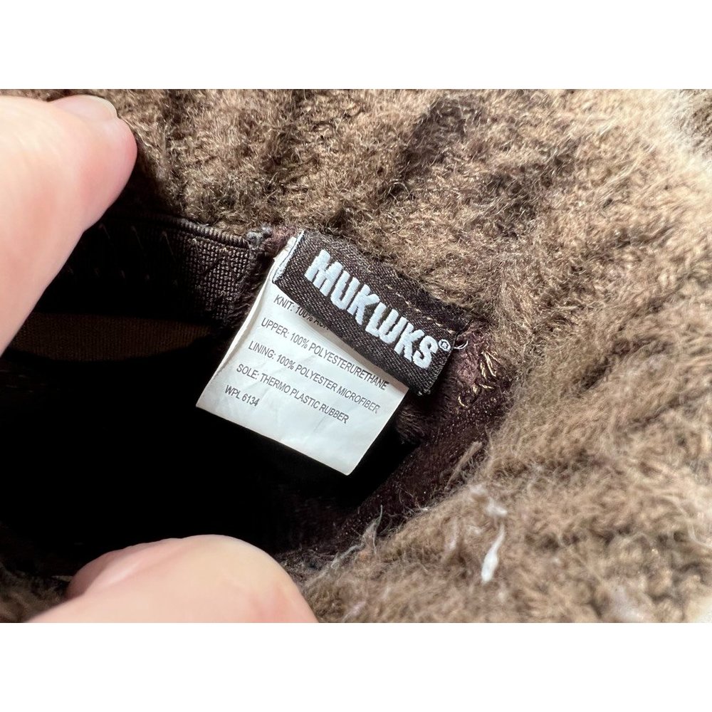Mukluks Womens Winter Boots Brown Sweater Knit Ankle Wedge Low Heel Buckle 6 - Picture 8 of 8